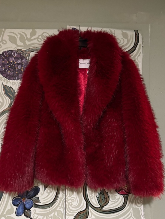 Azalea Wang Jackets & Blazers - Azalea Wang Crimson Faux Fur Teddy Jacket
